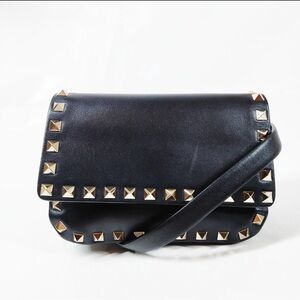 Valentino Garavani Studded Black Leather belt and Crossbody Bag